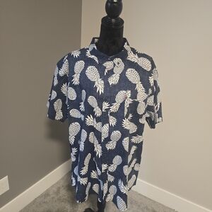 Levi's Blue Pineapple Print Men's Shirt